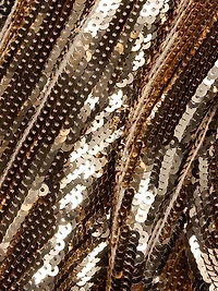 Sari Sequined One-Shoulder Gown