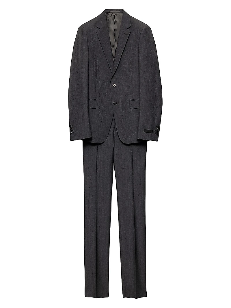 Wool and Mohair Single-Breasted Suit