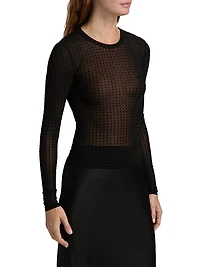 The Mesh Polka Dot Top