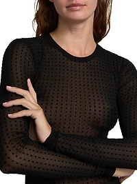 The Mesh Polka Dot Top