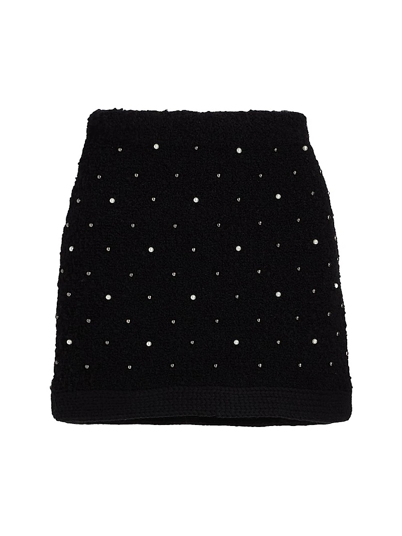 The Embellished Knit Miniskirt