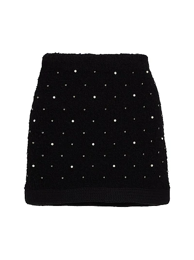The Embellished Knit Miniskirt