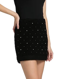 The Embellished Knit Miniskirt