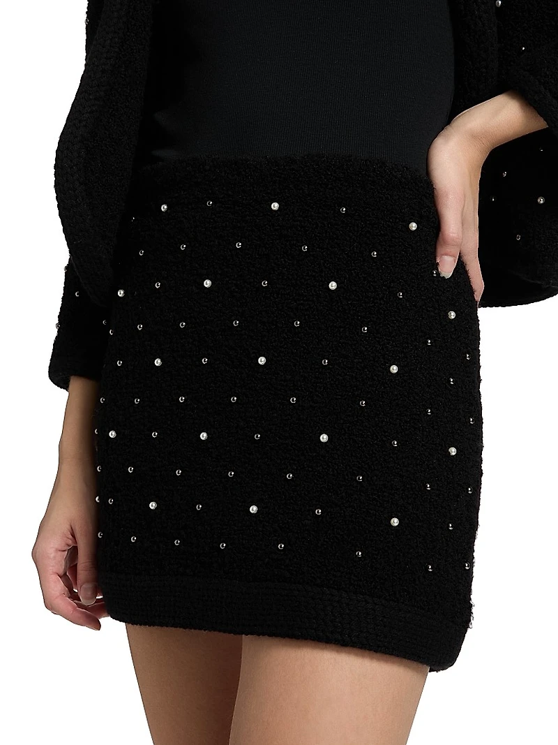 The Embellished Knit Miniskirt