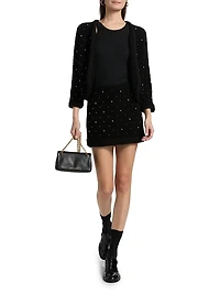 The Embellished Knit Miniskirt