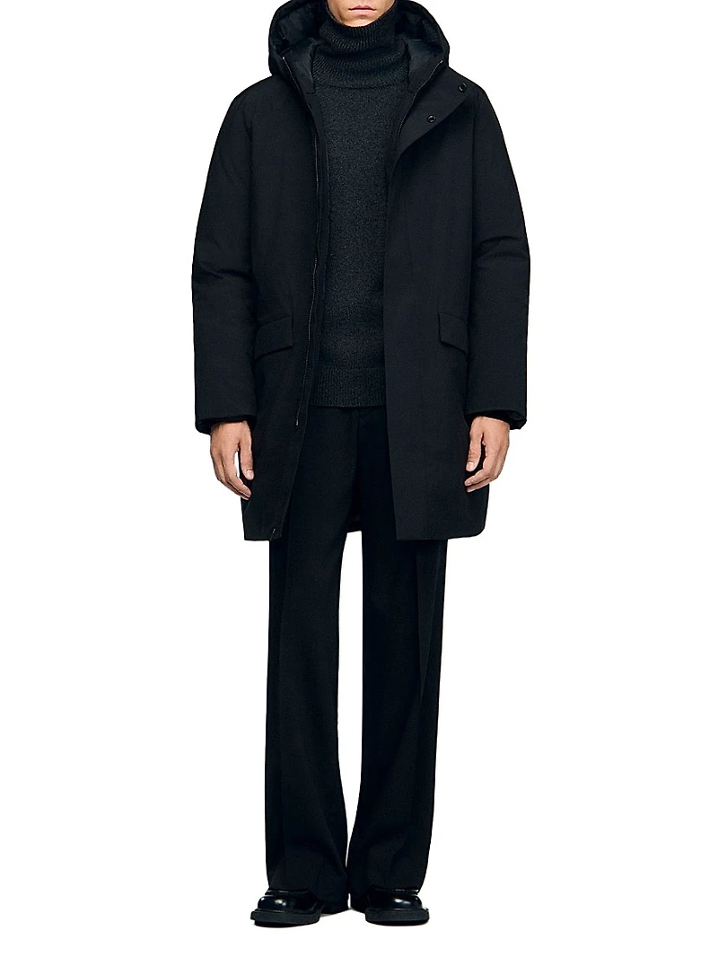 Hooded Parka Jacket with Zip