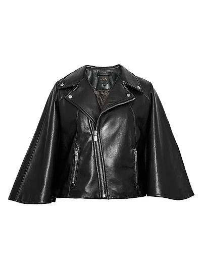 Faith Recycled Leather Moto Cape