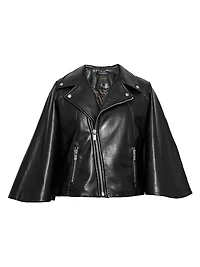 Faith Recycled Leather Moto Cape