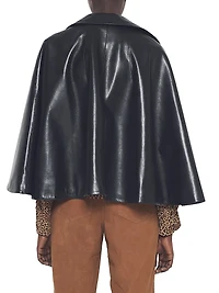 Faith Recycled Leather Moto Cape