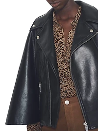 Faith Recycled Leather Moto Cape