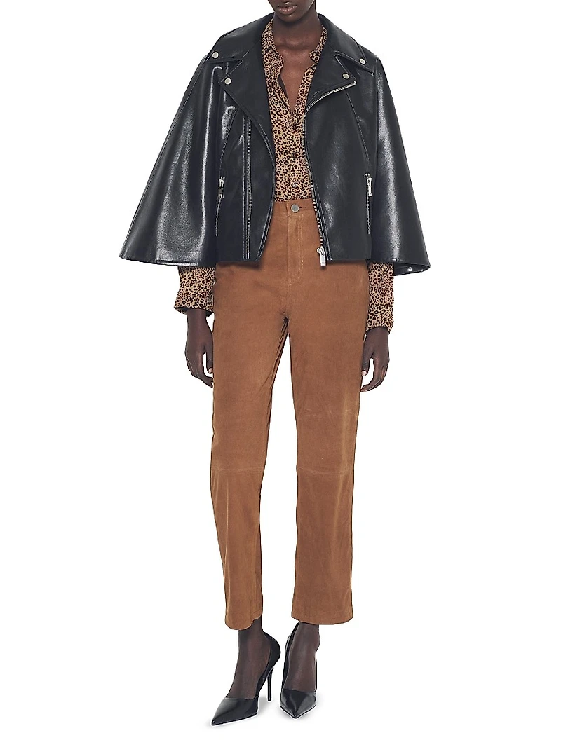 Faith Recycled Leather Moto Cape