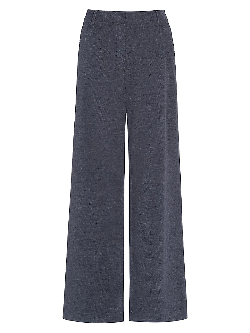 Dylan Cotton-Cashmere Straight-Leg Pants