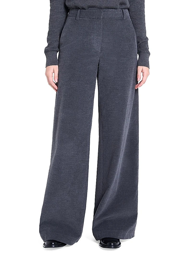 Dylan Cotton-Cashmere Straight-Leg Pants