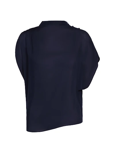 Wish You Would Draped Stretch-Silk Blouse