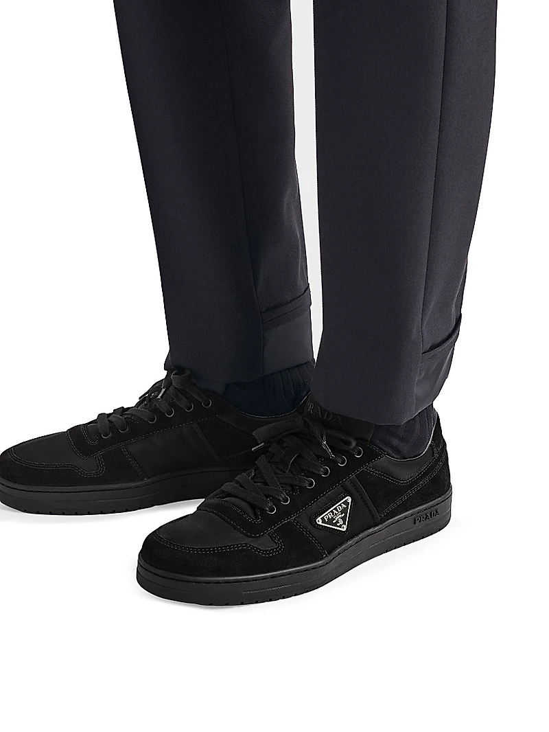 Downtown Re-Nylon and Suede Sneakers
