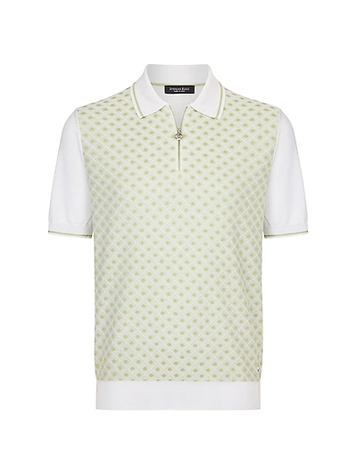 Cotton Silk Zip Polo Shirt