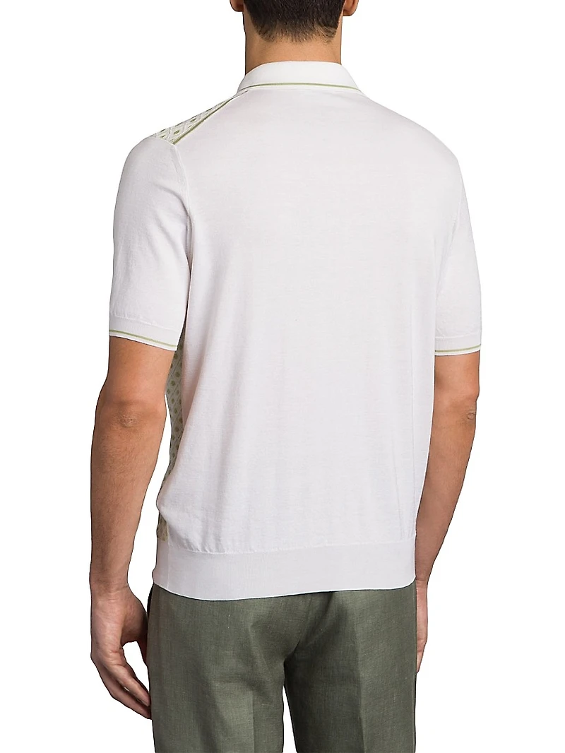 Cotton Silk Zip Polo Shirt
