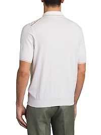 Cotton Silk Zip Polo Shirt