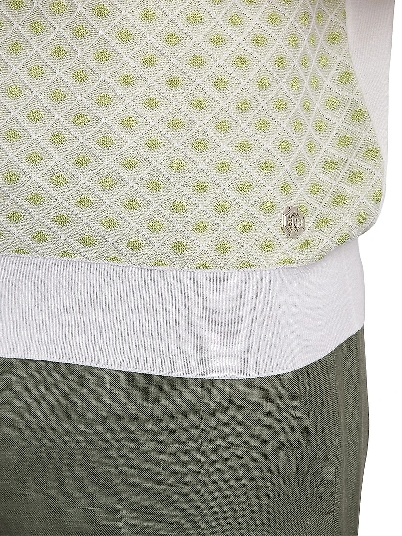 Cotton Silk Zip Polo Shirt