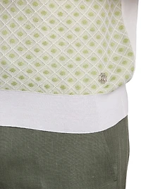 Cotton Silk Zip Polo Shirt