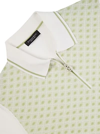 Cotton Silk Zip Polo Shirt