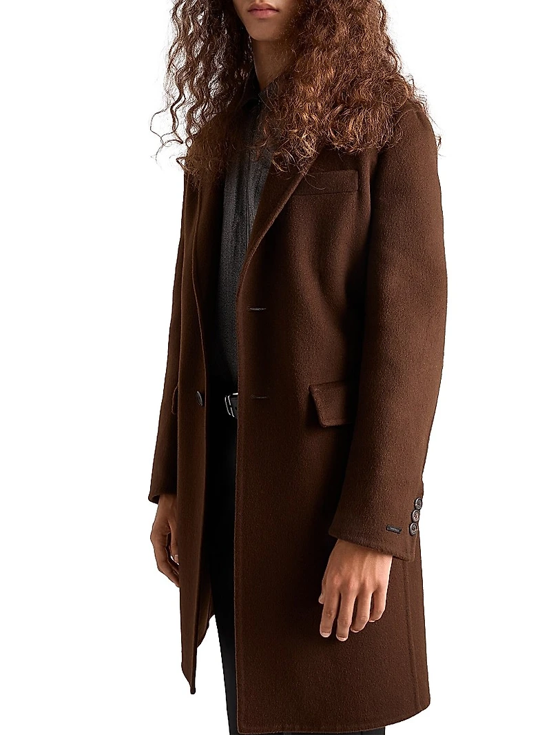 Single-Breasted Cashmere Coat