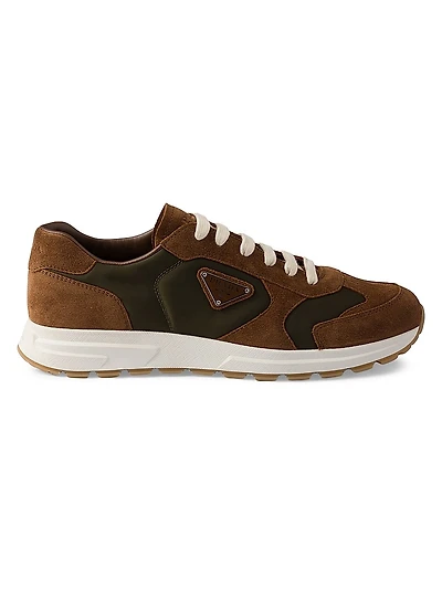 Suede and Re-Nylon Sneakers