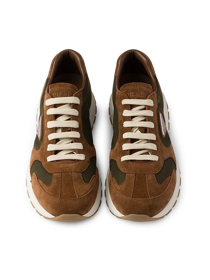 Suede and Re-Nylon Sneakers