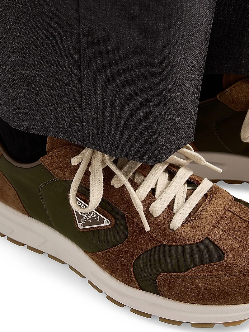 Suede and Re-Nylon Sneakers