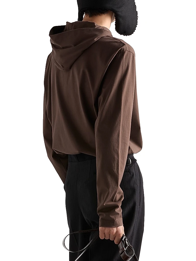 Long-Sleeved Cotton Hoodie T-Shirt