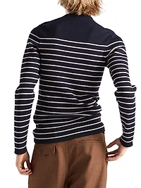 Striped Superfine Wool Crew-Neck Sweater
