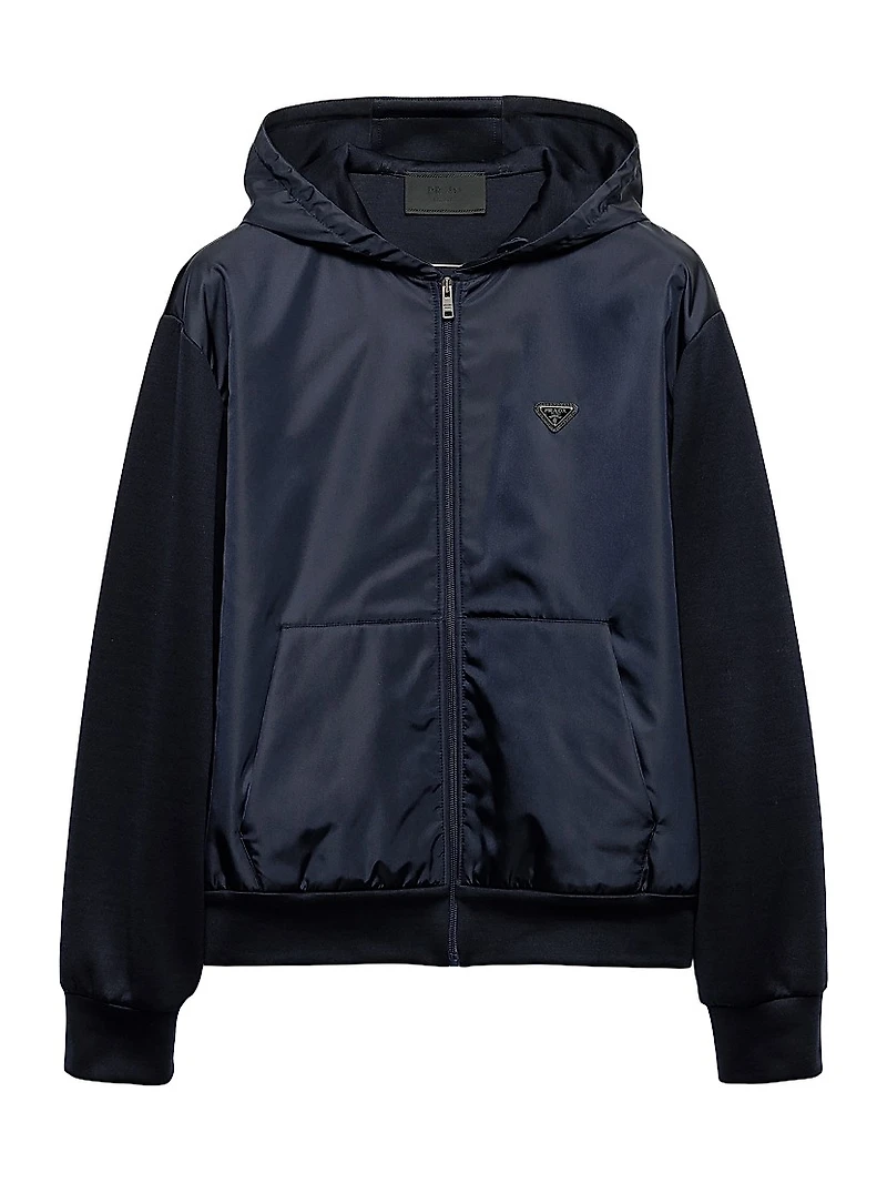 Technical Cotton and Re-Nylon Hoodie