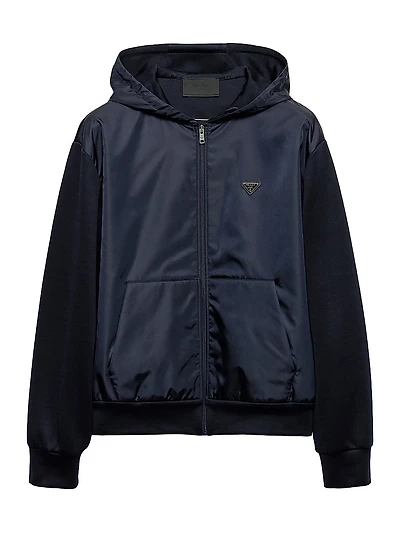 Technical Cotton and Re-Nylon Hoodie