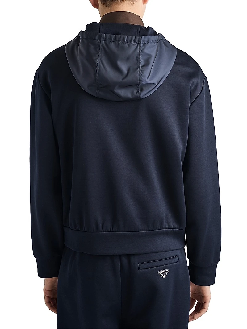 Technical Cotton and Re-Nylon Hoodie
