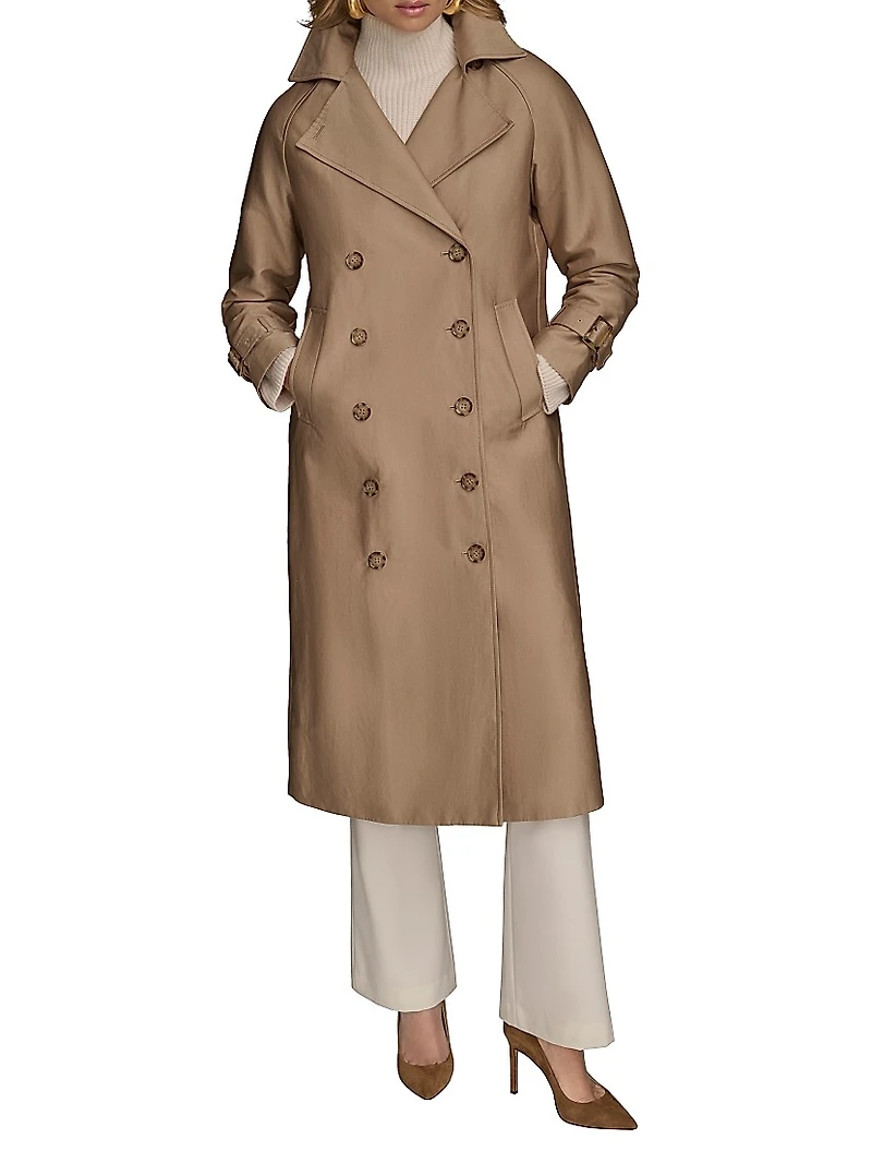 Cotton-Blend Double-Breasted Trench Coat