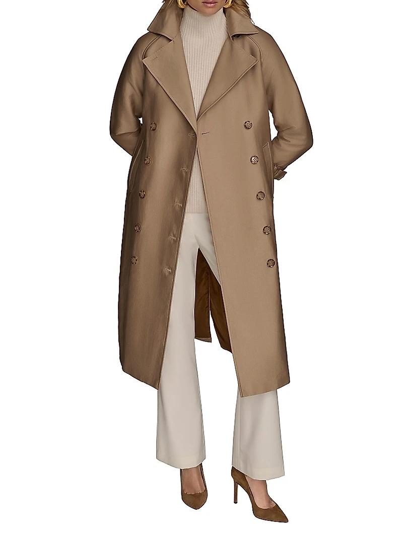 Cotton-Blend Double-Breasted Trench Coat