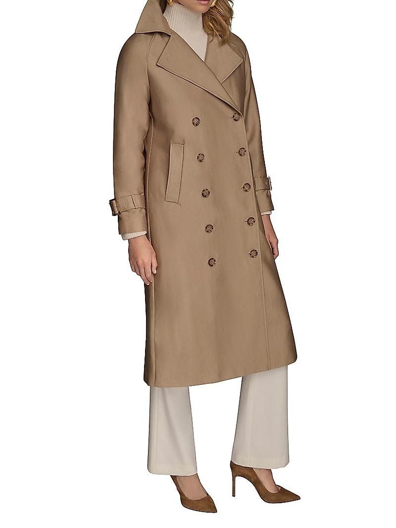 Cotton-Blend Double-Breasted Trench Coat
