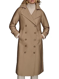 Cotton-Blend Double-Breasted Trench Coat