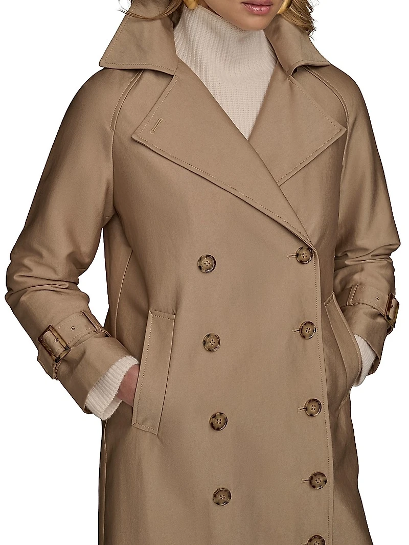 Cotton-Blend Double-Breasted Trench Coat