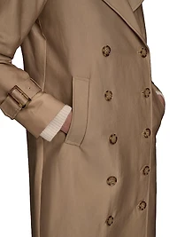 Cotton-Blend Double-Breasted Trench Coat