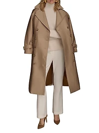 Cotton-Blend Double-Breasted Trench Coat