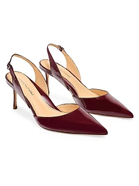 Classic 70MM Patent Leather Slingback Pumps