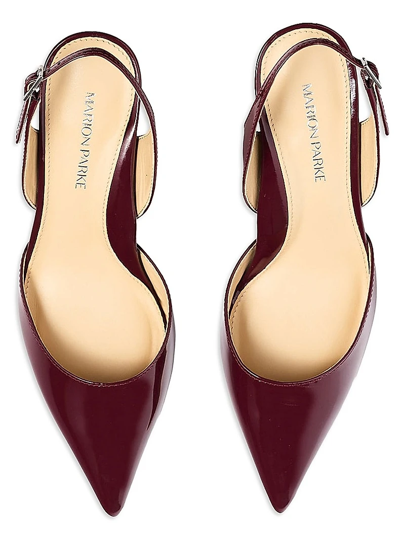 Classic 70MM Patent Leather Slingback Pumps