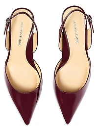 Classic 70MM Patent Leather Slingback Pumps