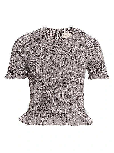 Edda Smocked Cotton Gingham Top