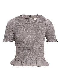 Edda Smocked Cotton Gingham Top