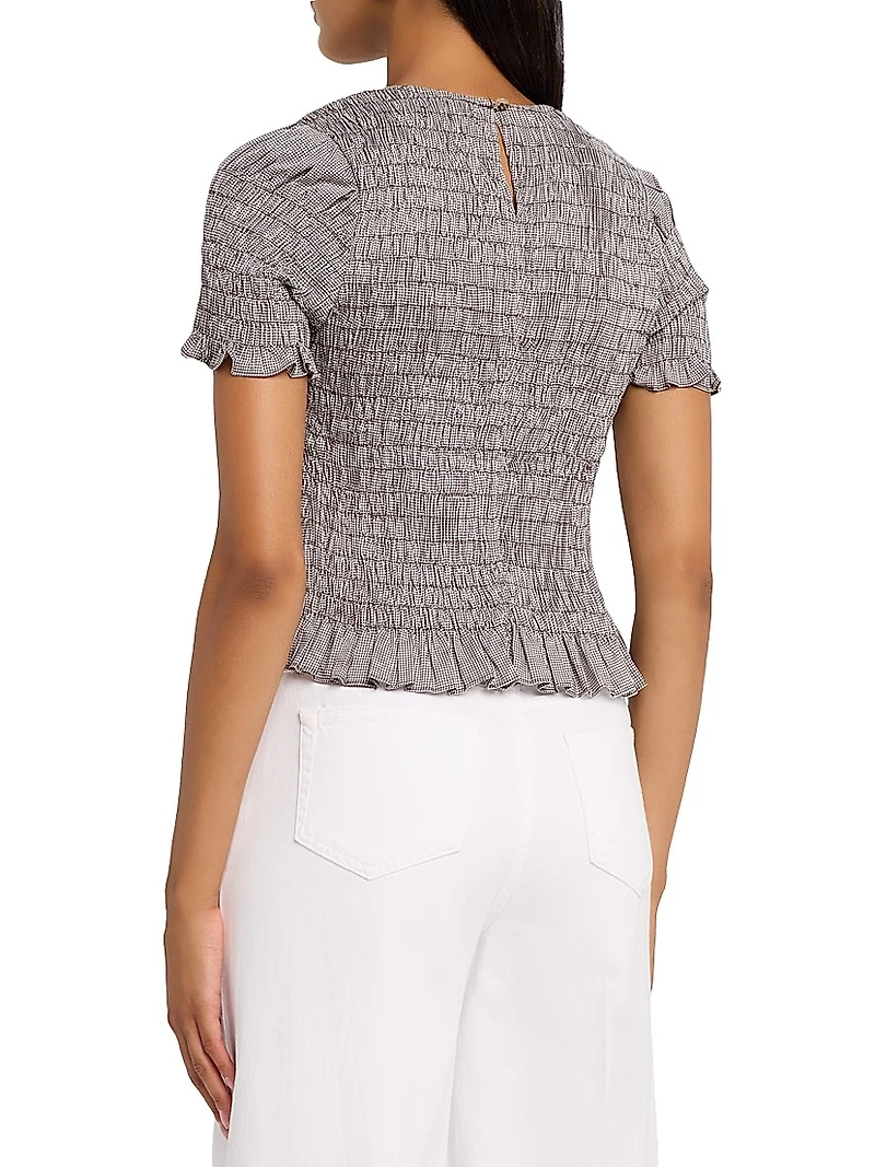 Edda Smocked Cotton Gingham Top