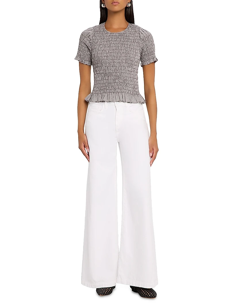 Edda Smocked Cotton Gingham Top