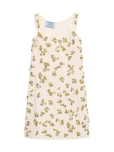 Embroidered Chevron Mini-dress