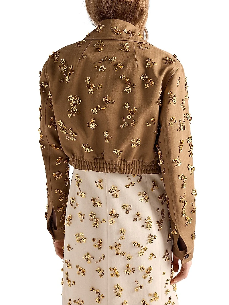 Embroidered Chevron Mini-dress